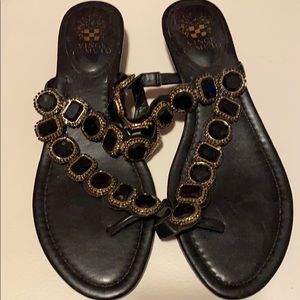 Black and Gold Sandals